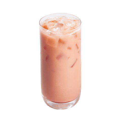 Chai rose glacé avec boisson d’avoine